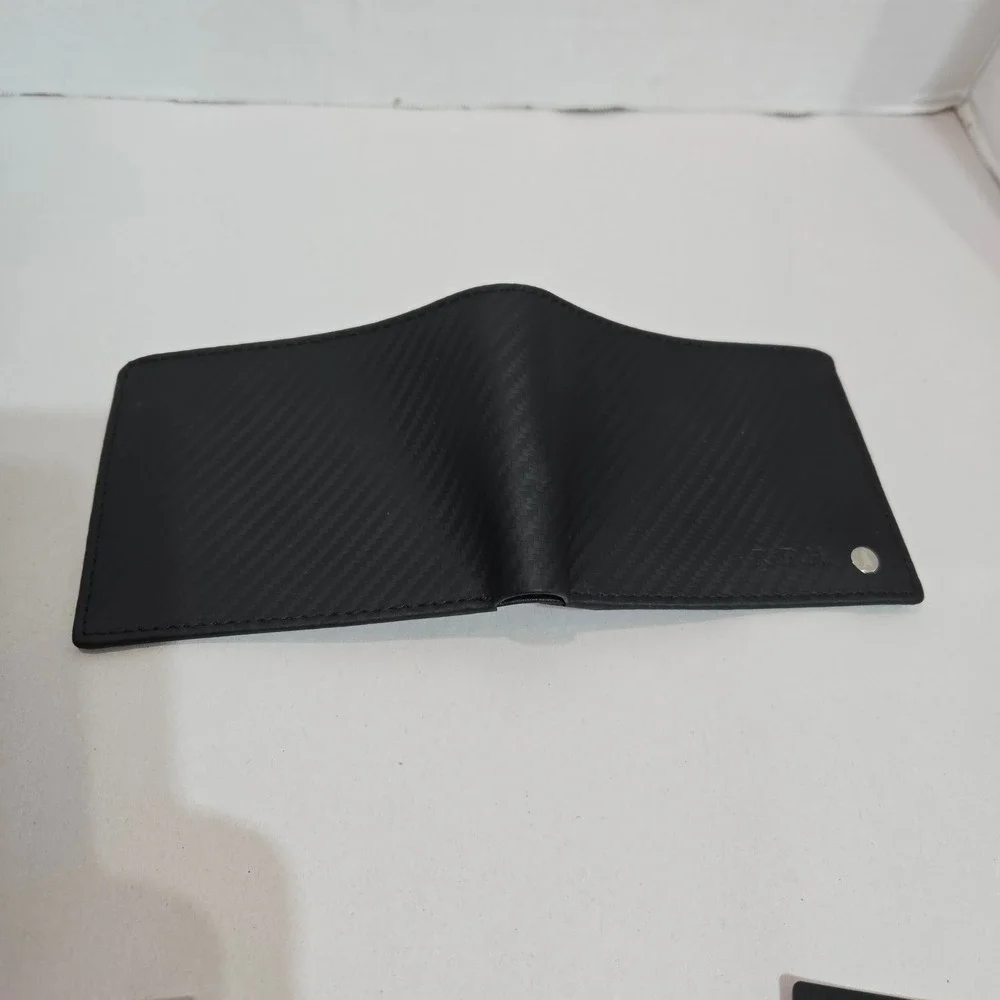 NWT Gianni Conti Bifold Wallet Black Italian Leather Monogrammed #1422